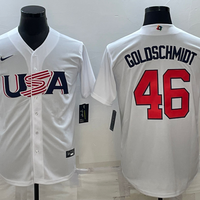 Men's 2023 World Baseball Classic #46 Paul Goldschmidt USA White Jersey1