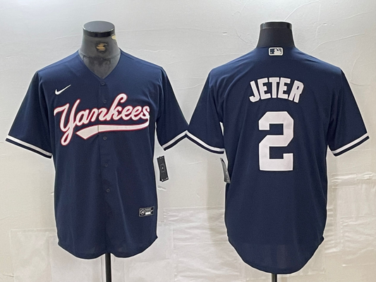 Men's New York Yankees Derek Jeter #2 Navy Limited Player Jersey1