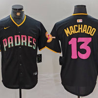 Men's San Diego Padres Manny Machado #13 Black Player Jersey1 Joint Edition