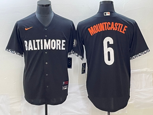 Men's Baltimore Orioles Ryan Mountcastle #6 Black 2023 City Connect Replica Player Jersey1