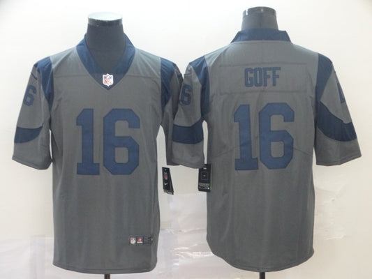 Men's Los Angeles Rams Jared Goff #16 Gray Inverted Legend Jersey1