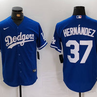 Men's Los Angeles Dodgers Teoscar Hernandez #37 Royal Replica Player Jersey1
