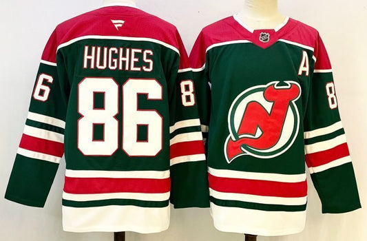 Men's New Jersey Devils Jack Hughes #86 Fanatics Green Player Jersey