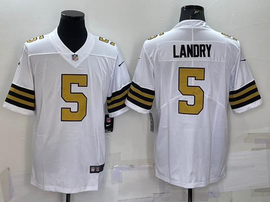 Men's New Orleans Saints Jarvis Landry #5 White Player Game Jersey1