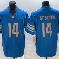 Men's Detroit Lions Amon-Ra St. Brown #14 Blue Game Jersey1