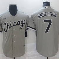 Men's Chicago White Sox Tim Anderson #7 Gray Replica Baseball Jersey1