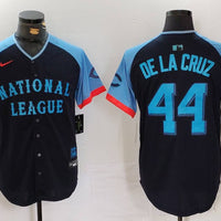 Men's National League Elly De La Cruz #44 Navy 2024 MLB All-Star Game Limited Player Jersey1