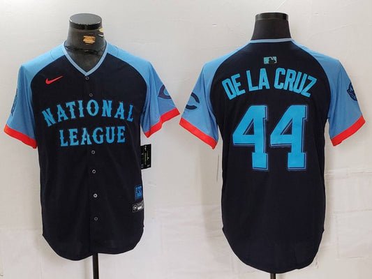Men's National League Elly De La Cruz #44 Navy 2024 MLB All-Star Game Limited Player Jersey1