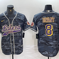 Men's Los Angeles Lakers Kobe Bryant #8 Gray Camouflage Player Jersey