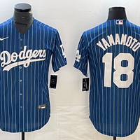 Men's Los Angeles Dodgers Yoshinobu Yamamoto #18 Blue Replica Player Jersey1