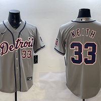 Men's Detroit Tigers Colt Keith #33 Gray Road Limited Player Jersey1
