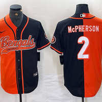 Men's Cincinnati Bengals Evan McPherson #2 Orange/Black Game Player Jersey2 Joint Edition