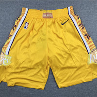 Men's Los Angeles Lakers Yellow City Edition Basketball Shorts1