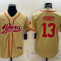 Men's San Francisco 49ers Brock Purdy #13 Gold Game Jersey2 Joint Edition