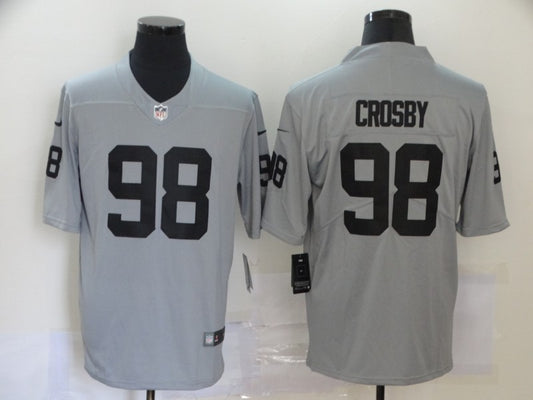Men's Las Vegas Raiders Maxx Crosby #98 Gray Inverted Legend Jersey1