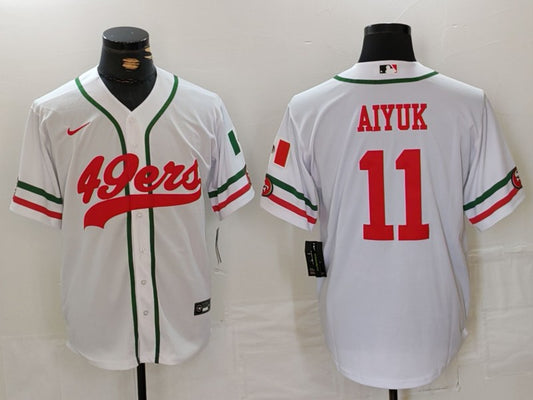Men's San Francisco 49ers Brandon Aiyuk #11 White Player Jersey1
