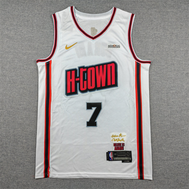 Kevin Durant #7 Houston Rockets White 2024-25 Swingman Player Jersey City Edition - JerseysFreak