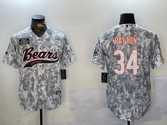 Men's Chicago Bears Walter Payton #34 Arctic Camo 2024 Salute to Service Player Jersey1