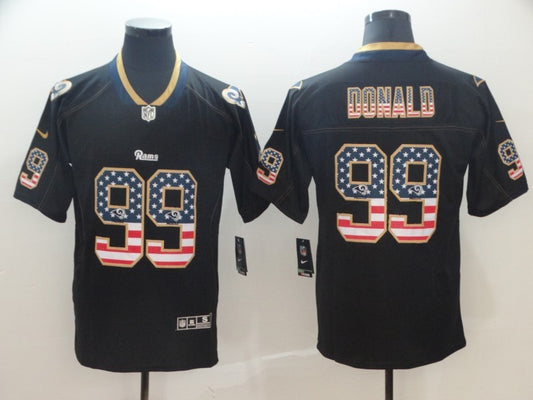Men's Los Angeles Rams Aaron Donald #99 Black Team Game Jersey1