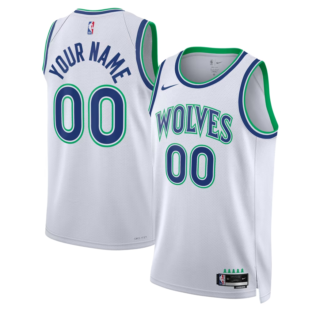 Men's Minnesota Timberwolves White Swingman Custom Jersey Association Edition