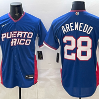 Men's Puerto Rico Baseball Nolan Arenado #28 Royal 2026 World Baseball Classic Stadium Jersey
