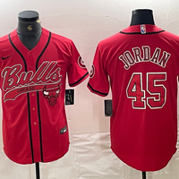 Men's Chicago Bulls Michael Jordan #45 Red Alternate Player Jersey