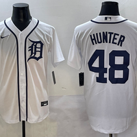 Men's Detroit Tigers Torii Hunter #48 White Home Limited Player Jersey