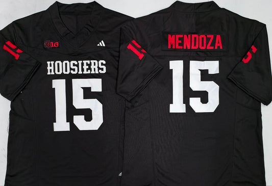Men's Indiana Hoosiers Fernando Mendoza #15 Black Player Game Jersey