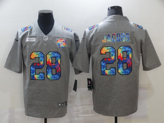 Men's Las Vegas Raiders Josh Jacobs #28 Gray Player Jersey1