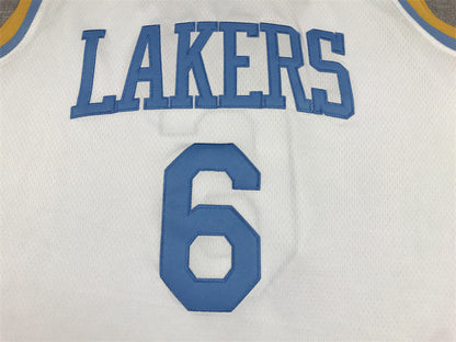 Men's Los Angeles Lakers LeBron James #6 White 2022/23 Swingman Jersey1 - Classic Edition