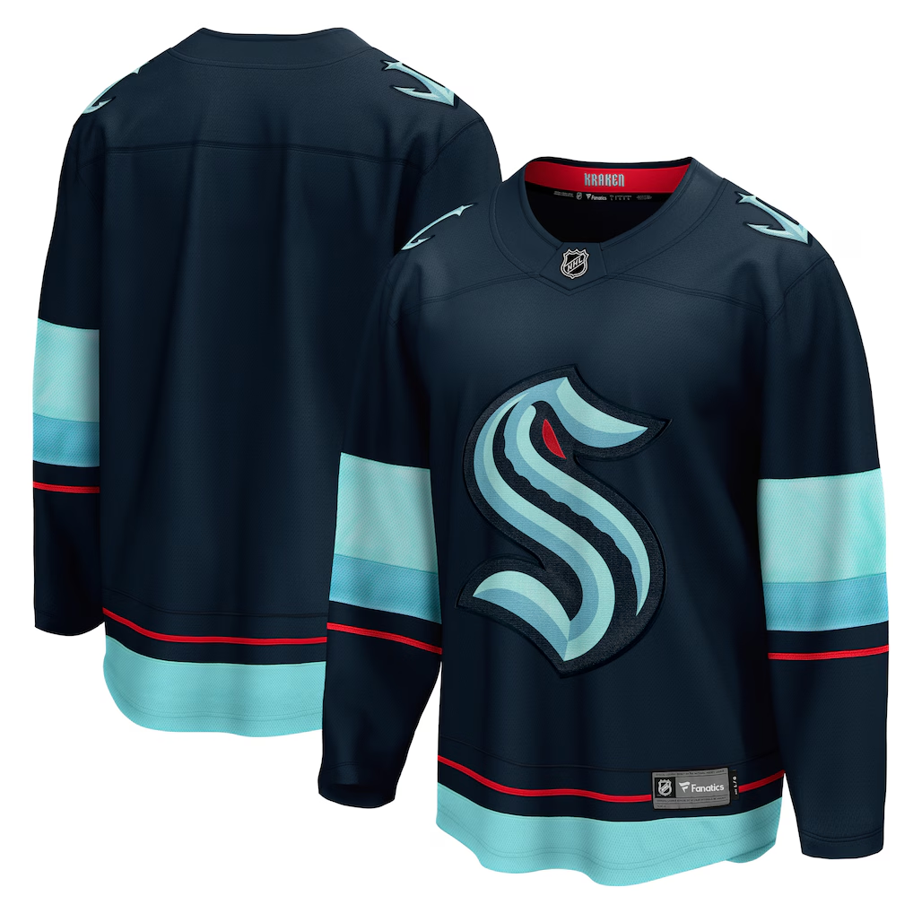 Men's Seattle Kraken Fanatics Deep Sea Blue Blank Jersey