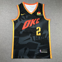 Men's Oklahoma City Thunder Shai Gilgeous-Alexander #2 Black 2023/24 Swingman Jersey1 - City Edition