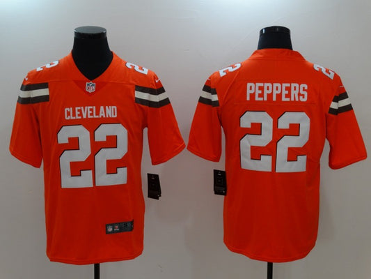 Men's Cleveland Browns Jabrill Peppers #22 Orange Game Jersey1