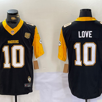 Men's Green Bay Packers Jordan Love #10 Black Player Game Jersey1