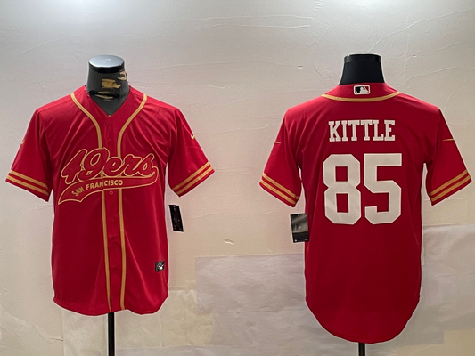 Men's San Francisco 49ers George Kittle #85 Scarlet Team Game Jersey1