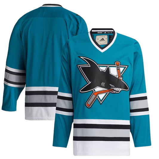 Men's San Jose Sharks Teal 30th Anniversary Premier Breakaway Team  Blank Jersey1