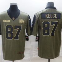 Men's Kansas City Chiefs Travis Kelce #87 Brown Game Jersey1