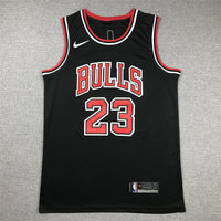 Men's Chicago Bulls Michael Jordan #23 Black Authentic Player Jersey2
