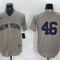 Men's New York Yankees Andy Pettitte #46 Gray Limited Game Name Jersey1