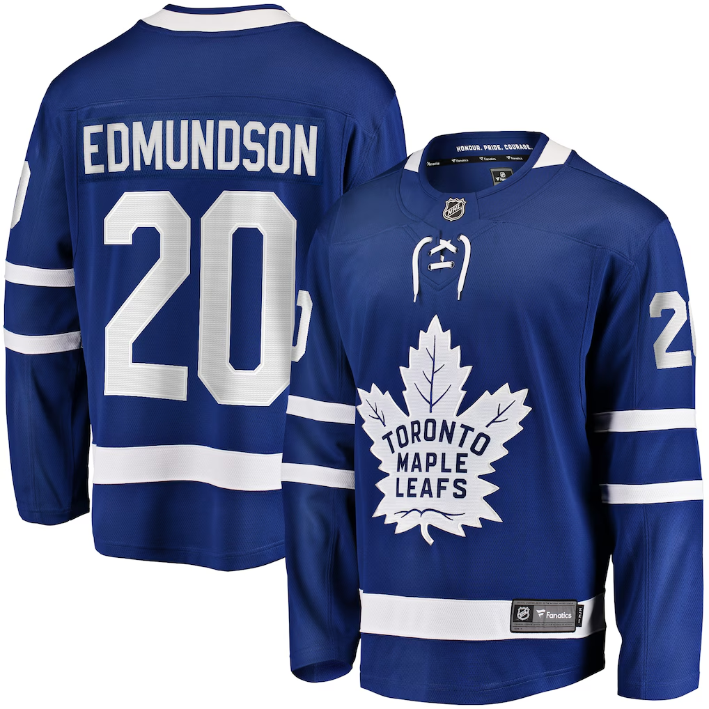 Men's Toronto Maple Leafs Joel Edmundson #20 Fanatics Blue Home Breakaway Player Jersey