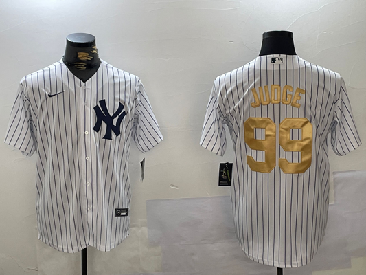 Men's New York Yankees Aaron Judge #99 White Player Game Jersey1