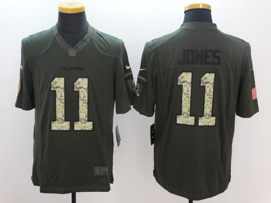 Men's Atlanta Falcons Julio Jones #11 Army Green Game Jersey1