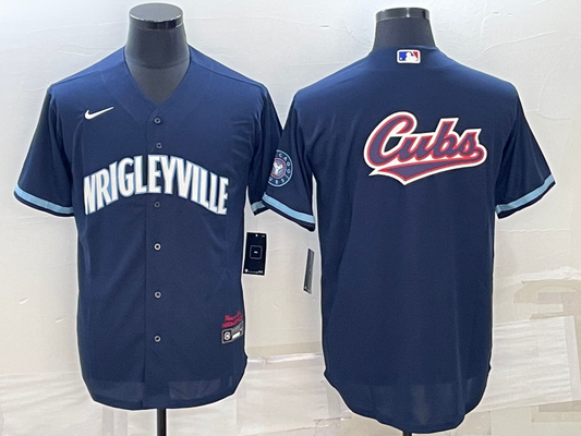Men's Chicago Cubs Navy City Connect Replica Jersey1