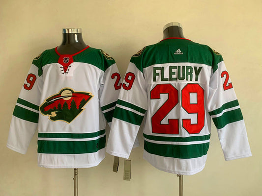 Men's Minnesota Wild Marc Andre Fleury #29 White Breakaway Jersey1