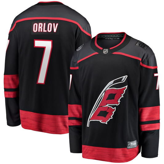 Men's Carolina Hurricanes Dmitry Orlov #7 Black Home Breakaway Player Jersey1