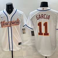 Men's Venezuela Baseball Avisail Garcia #11 White 2026 World Baseball Classic Stadium Jersey