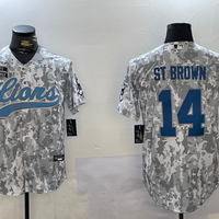 Men's Detroit Lions Amon-Ra St. Brown #14 Arctic Camo 2024 Salute to Service Player Jersey1