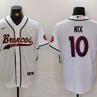 Men's Denver Broncos Bo Nix #10 White Game Jersey1