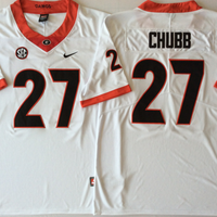 Men's Georgia Bulldogs Nick Chubb #27 White Player Game Jersey