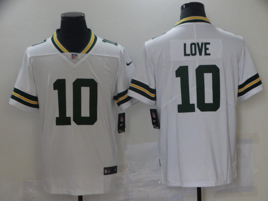 Men's Green Bay Packers Jordan Love #10 White Game Jersey1